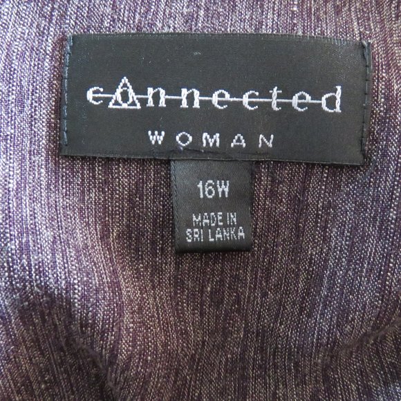 Connected Apparel Belted Sheath Dress | Plum Tweed - Picture 9 of 11